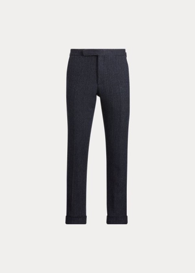 Pantalones De Traje Ralph Lauren Hombre Negros / Azul Marino - Herringbone - RTWYU1725